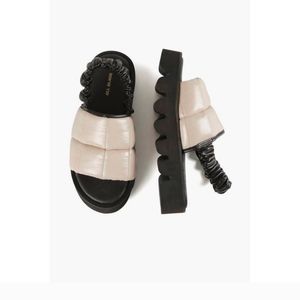 ALL BLACK Puffer Sandals in Ivory